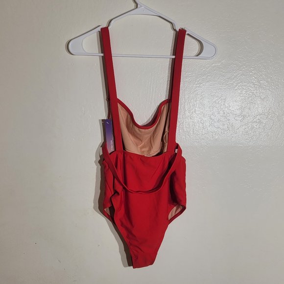 NWT Mollybel RED Sexy Stap Cutout Wrap Low Back One Piece Monokini sz M - Picture 5 of 8